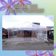SIDEWALL PVC DOOR TRANSPARENT SAIZ 20ft X 8ft / KAIN TEPI KHEMAH UNTUK KHEMAH 20ft X 20ft