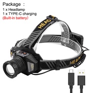 Asafee T503 Outdoor High Brightness 30W LED Multifunctional Headlamp 1000M Built in Battery Recharge