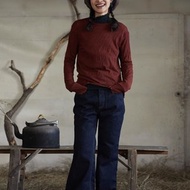 藍 純棉直筒牛仔褲 挺闊喇叭褲