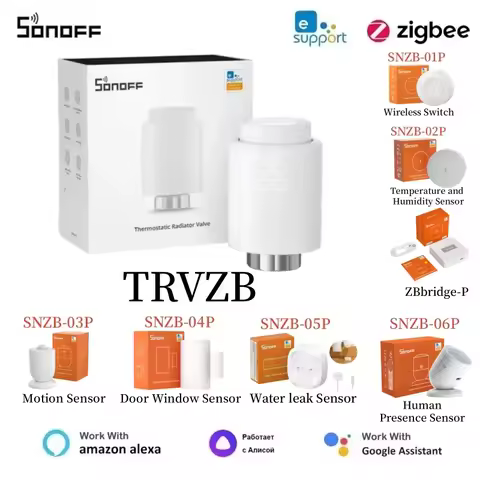 SONOFF TRVZB Zigbee Thermostatic Radiator Valve SONOFF Bridge Pro SNZB-06P SNZB-03P SNZB-04P SNZB-02