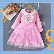 Angel Baby Kids Princess Elsa Anna Kids Long Sleeve Dress