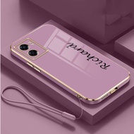 OPPO A74 5G A96 A95 A76 A74 Custom Name Case Pure Color Glossy Plating Casing Soft Cover