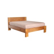 Scandinavian Solid Teak Wood Queen Tyne Bed Frame + Head Board Minimalist Bedroom