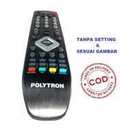 DIJAMIN KONEK- Remote Remot TV LCD LED POLYTRON 100% Remote /POLITRON Tanpa Setting Tabung Hitam televisi/ MGM27