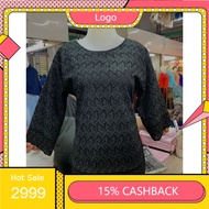 Blus katun bolong jumbo hitam