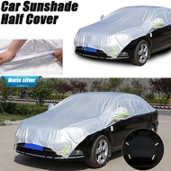 Universal Half Car Cover Outdoor UV Protection Dust Cover Aluminum Film Sunshade for Car SUV [Bulk]