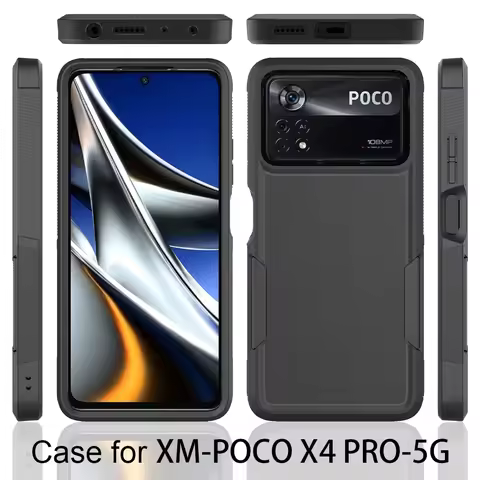 Heavy Duty Armor Ott Shockproof Phone Case for Xiaomi Poco X4 Pro 5G 6.67 Inches Soft TPU Frame Hard