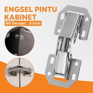 HUXUAN 90 Degree Cabinet Door Hinge Overlay Hinge Door 3 Inch - HX3 - Silver Cabinet Door Hinge Cabi