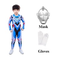 <102>เด็ก Ultraman คอสเพลย์เครื่องแต่งกายเสื้อยืดกางเกงเสื้อคลุมชุด Zero Tiga Geed Orb Zett ชุดฮาโลว