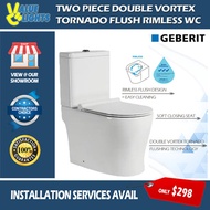 Two Piece Double Vortex Tornado Flush Toilet Bowl with Geberit Fitting WC Water Closet