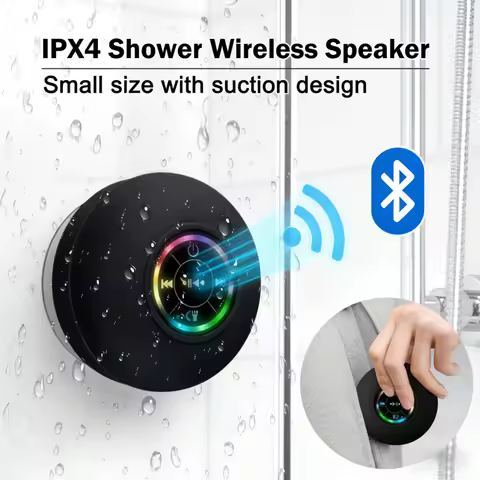 Mini Portable LED Bluetooth Speaker New Bathroom Waterproof Large Suction Cup Speaker Wireless Outdo