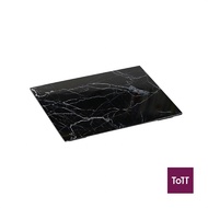 Efay Marble Black Melamine 1/1 Footed Platter L32.5xW26.5xH2cm