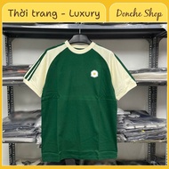 Ax T-Shirt with Embroidered Logo and Check Sleeve Super Beautiful Beige Blue - Ax Men's and Women's 