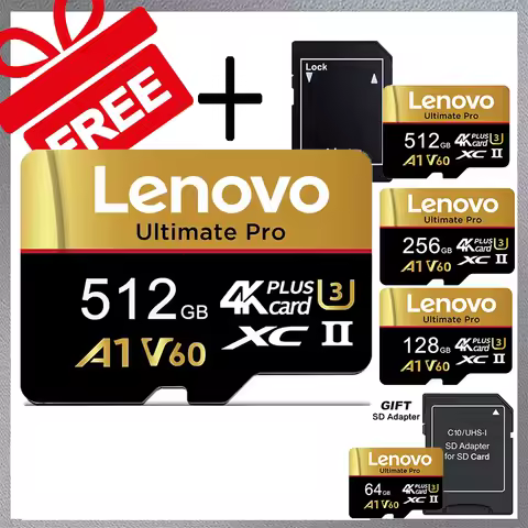 Lenovo Advanced Certified Memory Card 512GB Micro TF SD TF Cards SD Cards 256GB 128GB 64GB 32GB for 