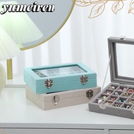 YUMEIREN Velvet Ring Box Tray, Multi-function 12 /24 Grid Jewellery Organiser Storage, Exquisite Des