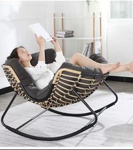 全新 搖椅籐椅陽臺家用午睡椅大人懶人休閒躺椅藤編北歐庭院搖搖椅沙發 w6807