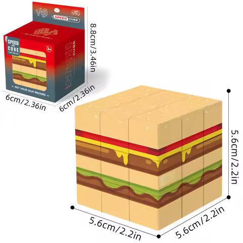 Hamburger 3x3 Speed Cube, 3x3 Cube, Puzzle Cube, Collect Souvenirs, 3D Puzzles Cube, Holiday Gifts