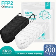 10-200PCS mascarillas fpp2 Black kn95 CE Certified ffp2 face mask mascarilla kn95 5Layers Non-wove A