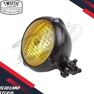 Headlamp Fin Headlight Classic Vintage Sterio Motor Chopper Bobber Universal Custom Harley Sr400 Tig