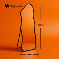 Standing Mirror Full Body Wavy Irregular 120x40cm – Aesthetic Body Mirror for Minimalist Room Decora