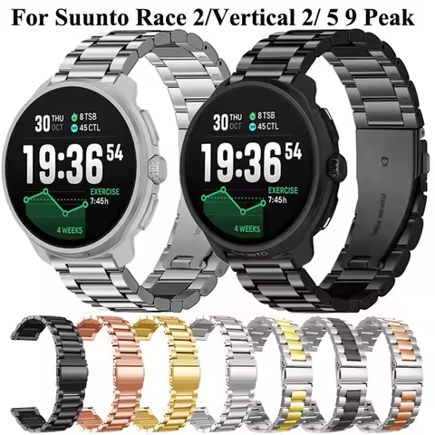 22mm Stainless Steel Band For Suunto Race 2 Metal Strap For Suunto 5 9 Peak Pro/DLC/Race S/Run/Ocean