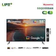Aconatic ทีวี 55 นิ้ว QLED 4K Google TV รุ่น 55QS1000AN ระบบปฏิบัติการ Google/Netflix & Youtube MEMC