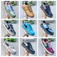 BAPE STA Sneakers Color Matching Star Logo Trendy Low-Top Casual Shoes Men Women Same Style Display