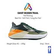 HIJAU 910 Nineten Geist Ekiden Trail Green-Dark/Cream/Jingga Trail Running Shoes, Outdoor, Tracking