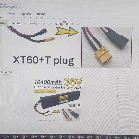 for 750W-1000W Electric Scooter Battery with BMS 10S4P 36V 10400mAh Electric Scooter Lithium Battery