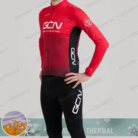 Gcn Winter Bicycle Set Bike Cycling Team 2024 Men Thermal Fleece Long Sleeve Sportswear Pro Traje De