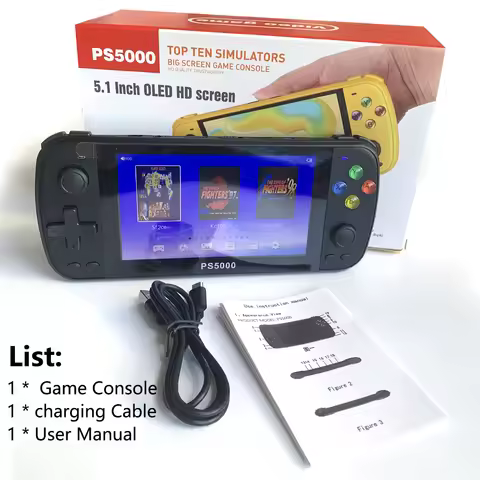 Handheld Portable Game Console PS5000 Game Console 5.1 Inch HD Screen 64G 6000 games Retro Video Gam