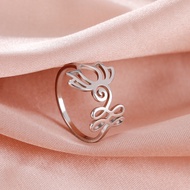 Cooltime โยคะ Lotus Flower แหวนสแตนเลส Helix Infinite แหวน Amulet เครื่องประดับของขวัญ wholese LEAD