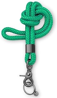 [Test Very Good, Note 1.1] Key Ring with Lanyard for Key Rings with Carabiner as Card Holder, German