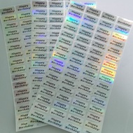 Express Printing Small Name sticker Holographic Silver