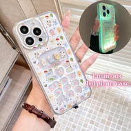 LED Luminous Phone Case Cartoon Pink Phone Case Cool LED Phone Case with Music Rhythm Can Change 7 C