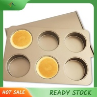 [luxiang.] Nonstick Hamburger Bun Pan, 6 Cup Muffin Top Pan for Baking, Straight Side English Muffin