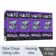 Lốc 4 hộp sữa chua uống nho LOF Malto 180ml