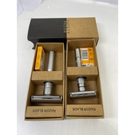 [Free 5 Lam Bic] CLASSIC Taiwanese 304 stainless steel razor with press D777 & solid cast D888 butte