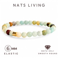 Nats Living - Natural Stone Bracelet: 6mm Amazonite Stone, Flowing like water