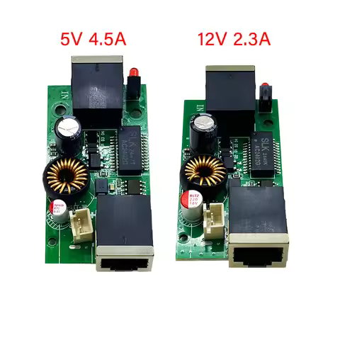 48V to 5V/12V Active Isolated PoE Splitter IEEE802.3af/at DC out 12/5V 27w 2.5G/10/100/1000M