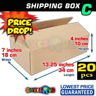 【packing shop] Shipping Box C 20 pcs Corrugated Shoe Box Carton Size 13.25 x 7 x 4 inches by Boxes R us