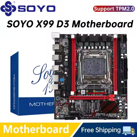 SOYO X99 LGA 2011-3 XEON X99 Motherboard Support Intel E5 2696 2678 2676 2673 2666 V3 DDR3 Memory Su