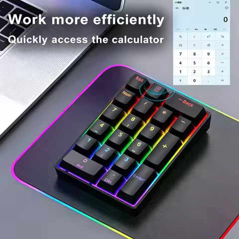 APAYADO K20 Wired Mechanical Number Pad, 20 Keys, Blue or Red Switches, Detachable USB Cable, Calcul