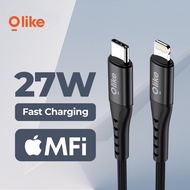 [HWARTZ] OLIKE Data Cable D107 Charger MFI Type-C to iphone PD 27W Fast Charge - 1 Year Warranty