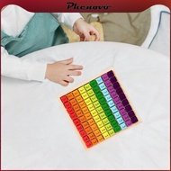 [Phenovo] Rainbow Multiplication Board 9x9 Times Table Tray Preschool Learning Toy Times