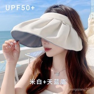 YQUPF50+Sun Hat Women's Summer Uv-Proof Empty Top Shell Hat Summer Sun-Proof All-Match Face-Covering Sun Hat MASL