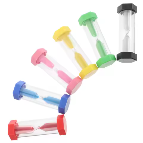6 pcs Plastic Sand Timer Set Colorful 1/2/3/5/10 Minute Hourglass Timers For Time Management Classro