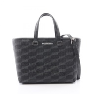 【二手】巴黎世家 (Balenciaga )經典小號購物袋 2WAY 702699 黑色 PVC 塗層帆布 BB 字母組合經典小號購物袋