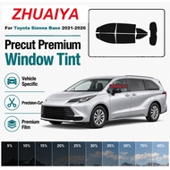Premium Precut Nano Ceramic Tint For Toyota Sienna Base 2021-2026 2Mil UV99% IR99% 5-Year Warranty