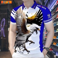 Eagle Pattern New Casual Classic Polo Shirt MEN'S POLO SHIRT, EAGLE PRINTED POLO SHIRT FOR MEN